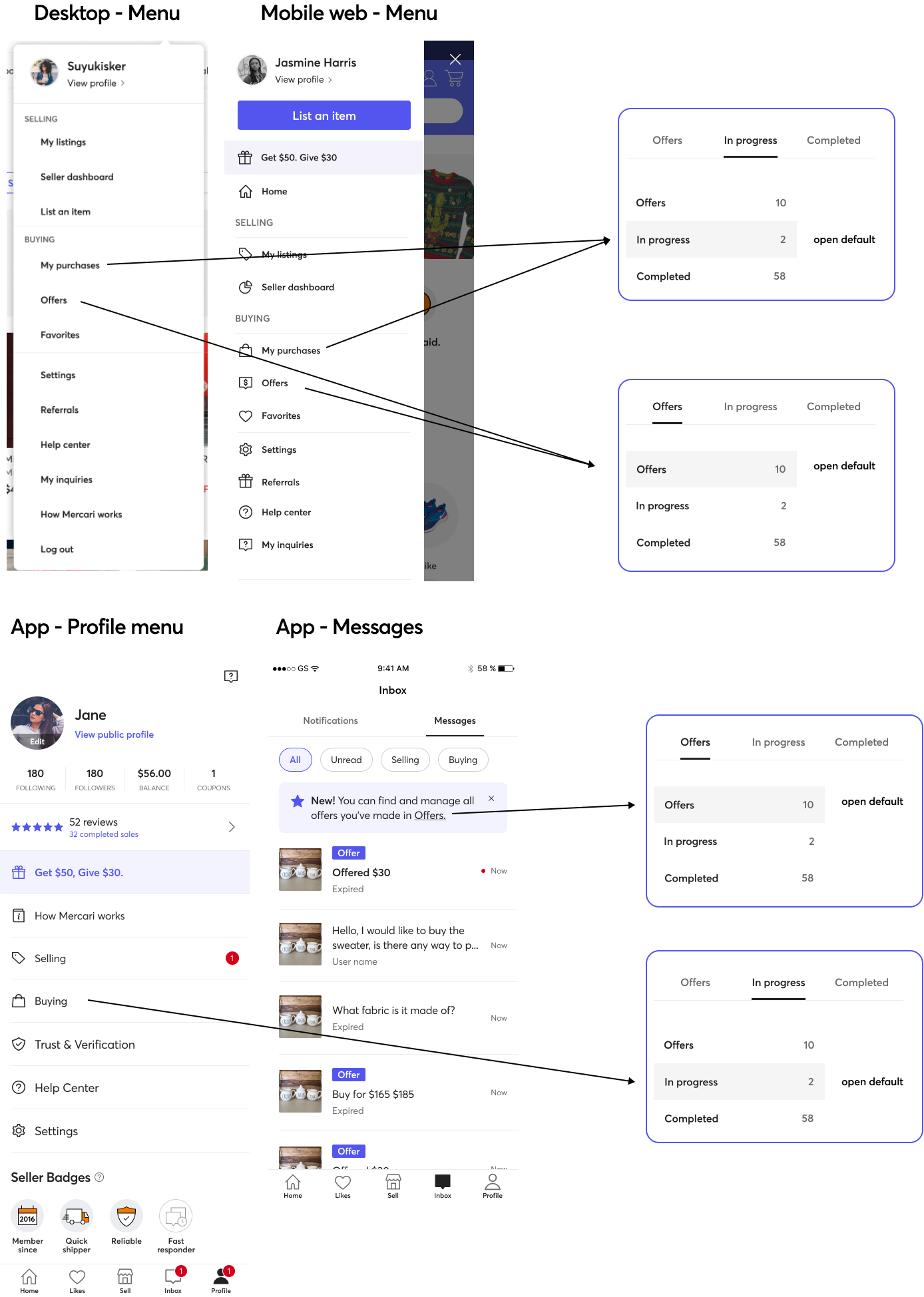 Information architecture exploration for offers placement within navigation